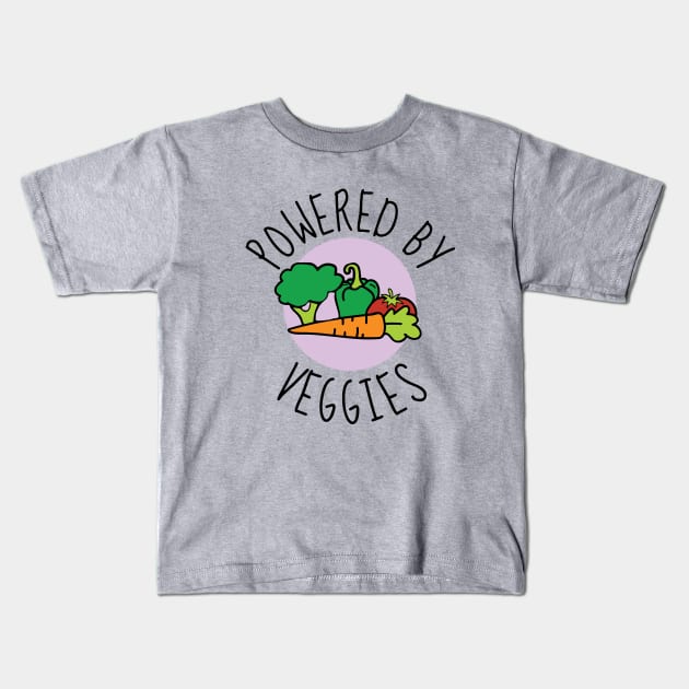 Powered By Veggies Kids T-Shirt by DesignArchitect